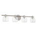 Thesis Canada - Four Light Vanity - Valentina - Brushed Nickel, Clear- Union Lighting Luminaires Decor