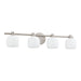 Thesis Canada - Four Light Vanity - Valentina - Brushed Nickel, Etched Opal- Union Lighting Luminaires Decor