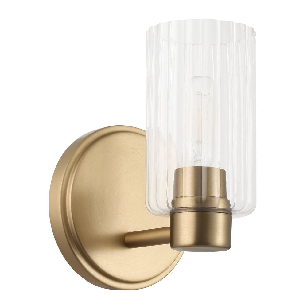 Thesis Canada - One Light Wall Sconce - Bedminster - Champagne Gold, Clear Ribbed- Union Lighting Luminaires Decor