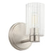 Thesis Canada - One Light Wall Sconce - Bedminster - Brushed Nickel, Clear Ribbed- Union Lighting Luminaires Decor