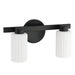 Thesis Canada - Two Light Vanity - Bedminster - Matte Black, Opal Ribbed- Union Lighting Luminaires Decor