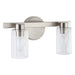 Thesis Canada - Two Light Vanity - Bedminster - Brushed Nickel, Clear Ribbed- Union Lighting Luminaires Decor