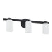 Thesis Canada - Three Light Vanity - Bedminster - Matte Black, Opal Ribbed- Union Lighting Luminaires Decor