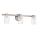 Thesis Canada - Three Light Vanity - Bedminster - Brushed Nickel, Clear Ribbed- Union Lighting Luminaires Decor