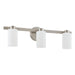 Thesis Canada - Three Light Vanity - Bedminster - Brushed Nickel, Opal Ribbed- Union Lighting Luminaires Decor