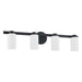 Thesis Canada - Four Light Vanity - Bedminster - Matte Black, Opal Ribbed- Union Lighting Luminaires Decor