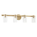 Thesis Canada - Four Light Vanity - Bedminster - Champagne Gold, Clear Ribbed- Union Lighting Luminaires Decor