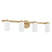 Thesis Canada - Four Light Vanity - Bedminster - Champagne Gold, Opal Ribbed- Union Lighting Luminaires Decor
