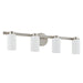 Thesis Canada - Four Light Vanity - Bedminster - Brushed Nickel, Opal Ribbed- Union Lighting Luminaires Decor