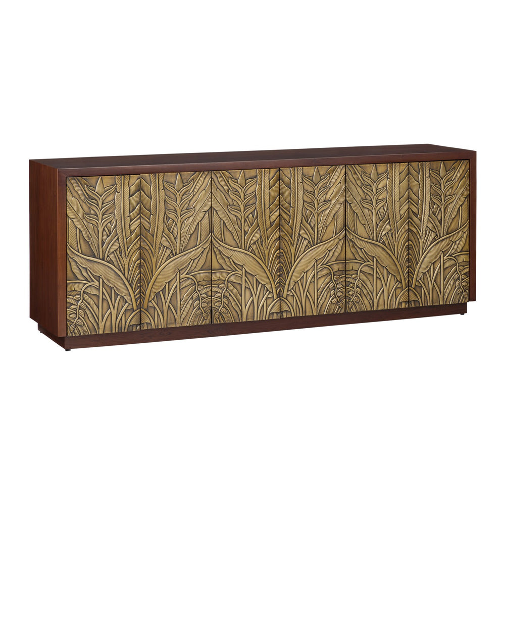 Currey and Company - Credenza - Jardin - Walnut/Antique Brass- Union Lighting Luminaires Decor