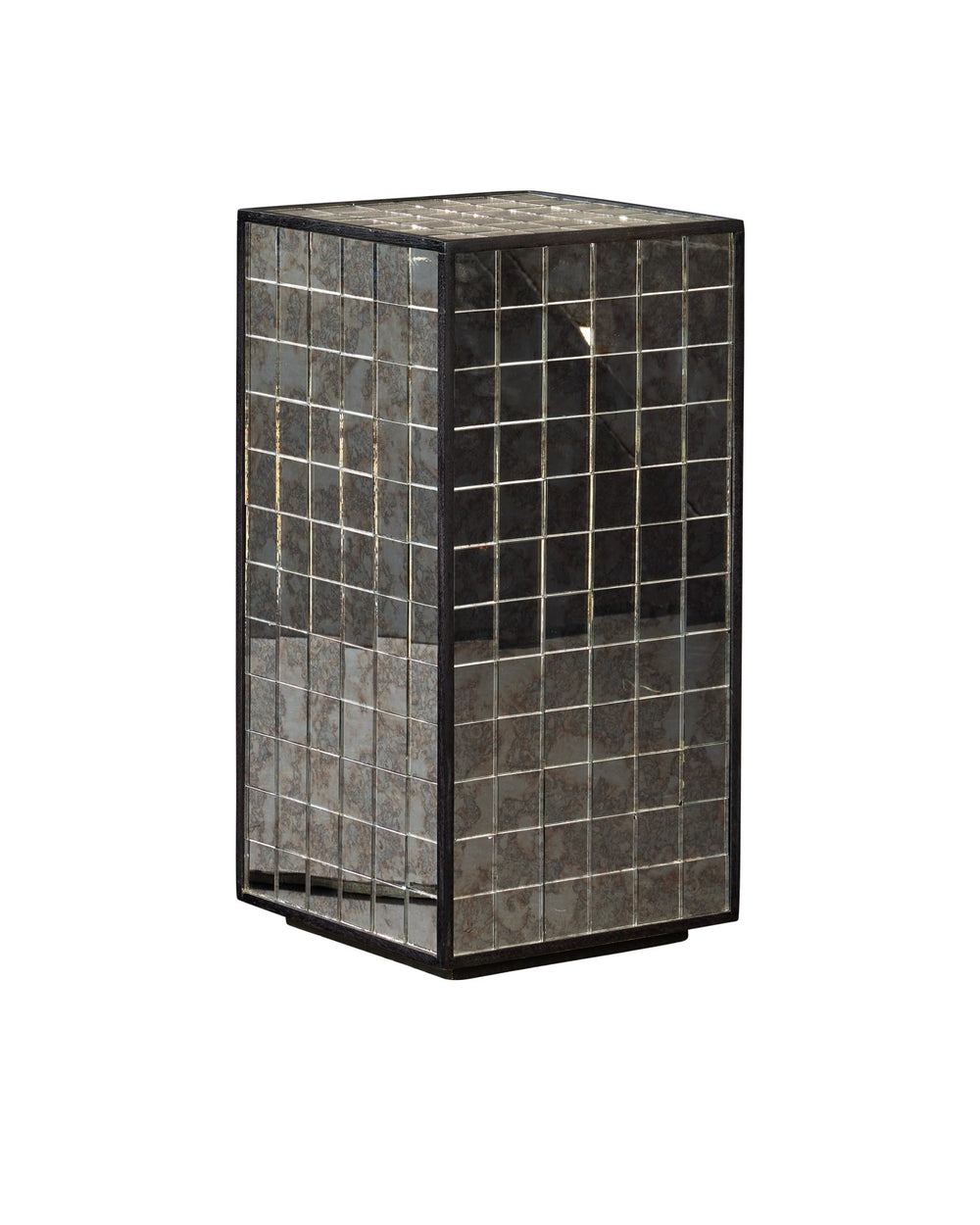 Currey and Company - Pedestal - Mosaico - Ebony/Antique Mirror- Union Lighting Luminaires Decor