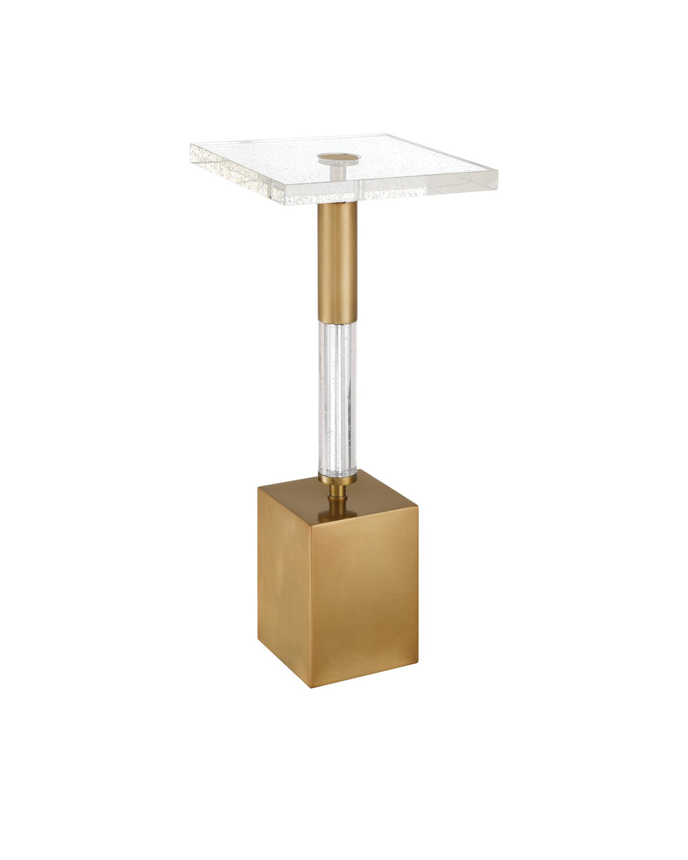 Currey and Company - Drinks Table - Desiree - Clear/Antique Brass- Union Lighting Luminaires Decor