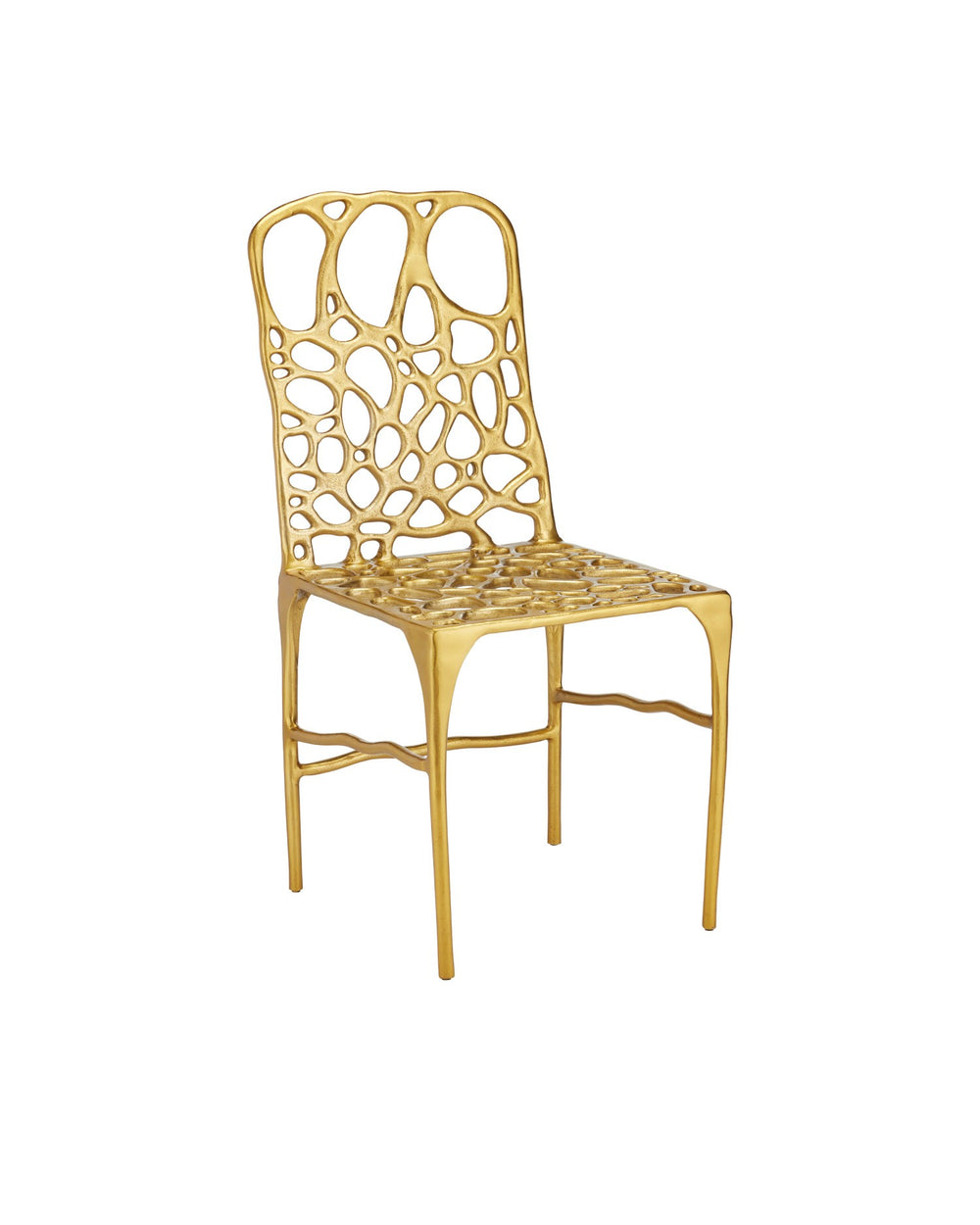 Currey and Company - Side Chair - Honeycomb - Gold- Union Lighting Luminaires Decor
