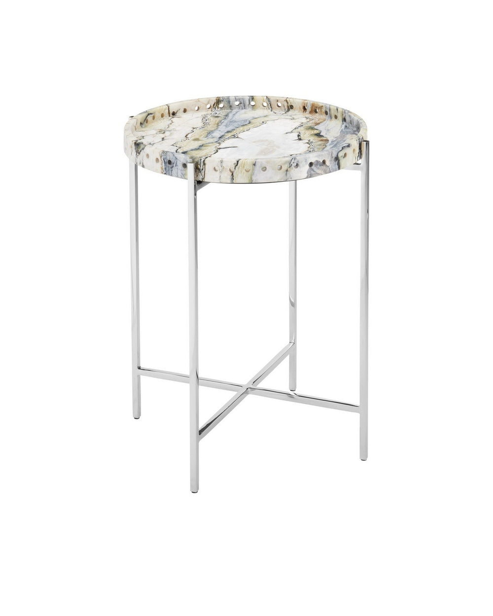 Currey and Company - Accent Table - Freya - Natural/Nickel- Union Lighting Luminaires Decor