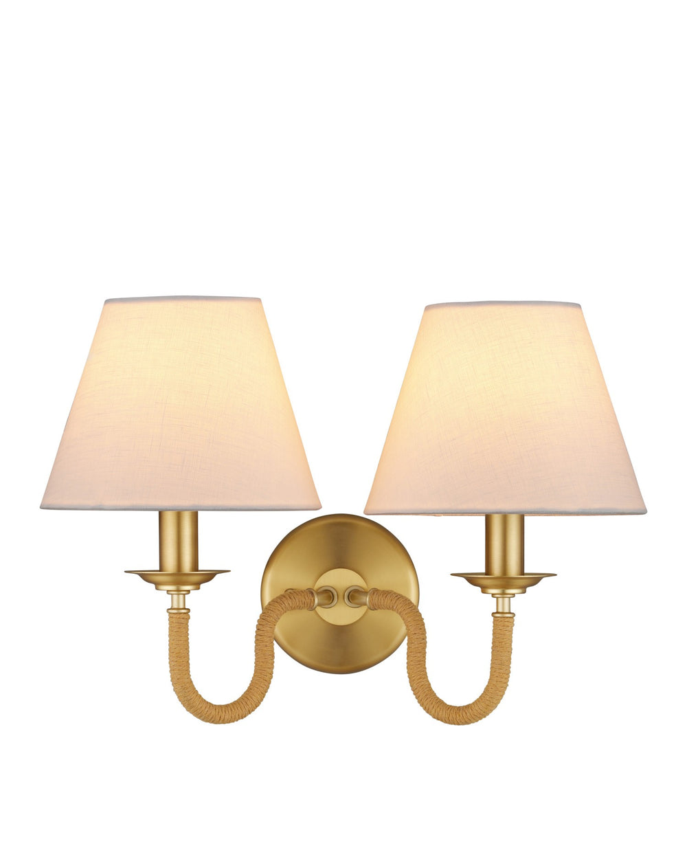 Currey and Company - Two Light Wall Sconce - Adala Brass Wall Sconce - Natural / Brushed Brass- Union Lighting Luminaires Decor