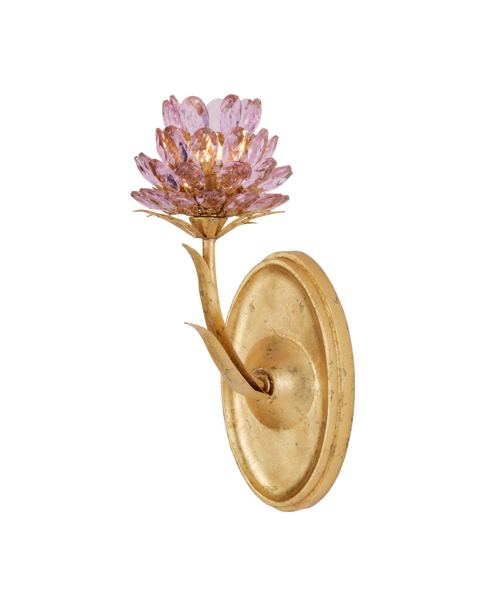 Currey and Company - One Light Wall Sconce - Marilee - Pink/Dutch Gold Leaf- Union Lighting Luminaires Decor