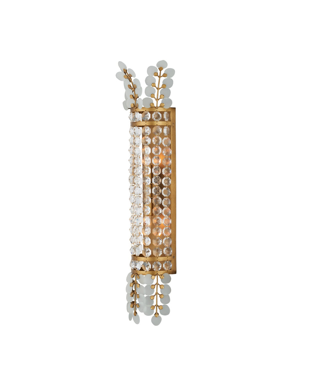Currey and Company - Two Light Wall Sconce - Bradshaw - Frosted/Clear/Brass- Union Lighting Luminaires Decor