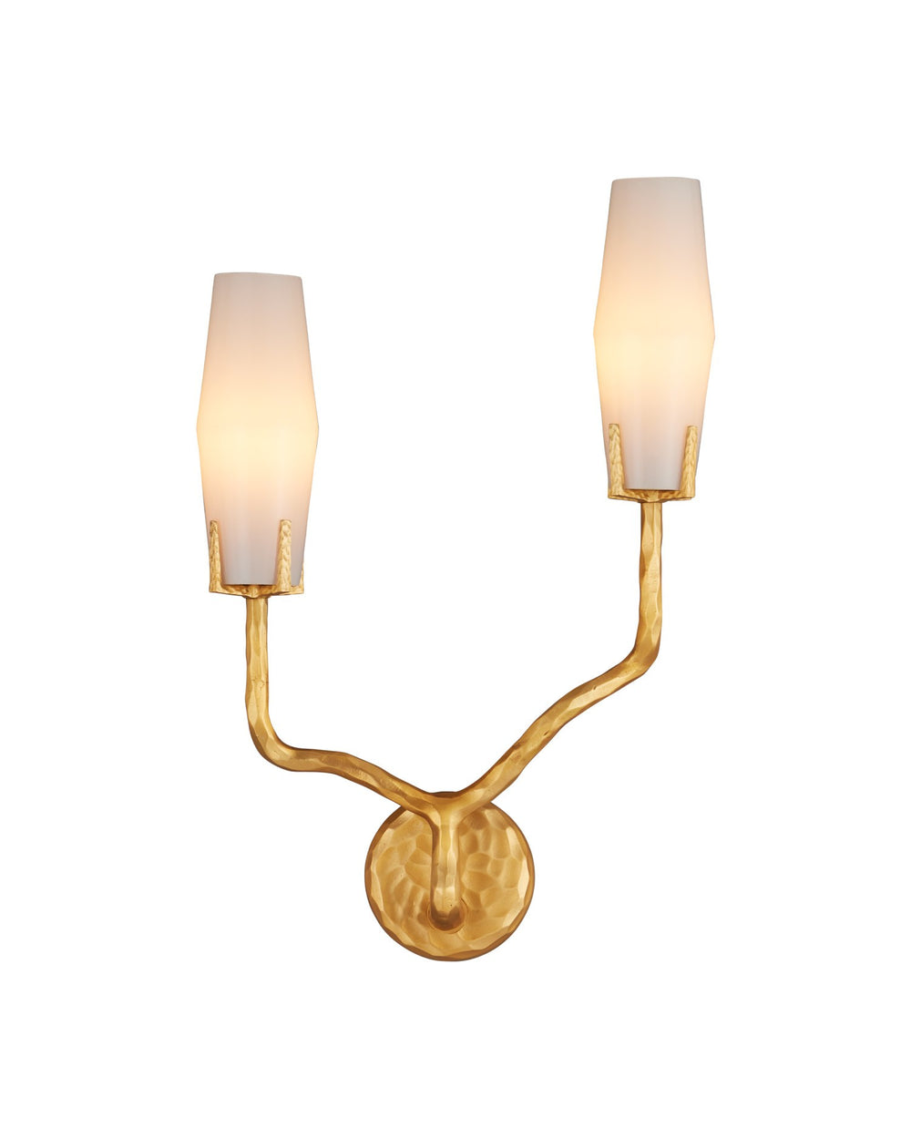 Currey and Company - Two Light Wall Sconce - Mathilda - White/Matte Gold- Union Lighting Luminaires Decor