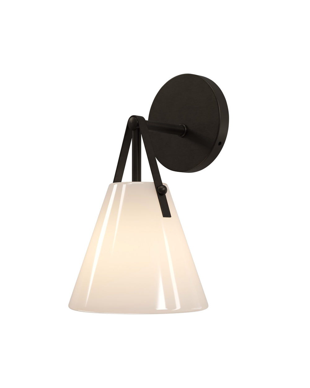 Currey and Company - One Light Wall Sconce - Bronwen - Opaque White / Oil Rubbed Bronze- Union Lighting Luminaires Decor