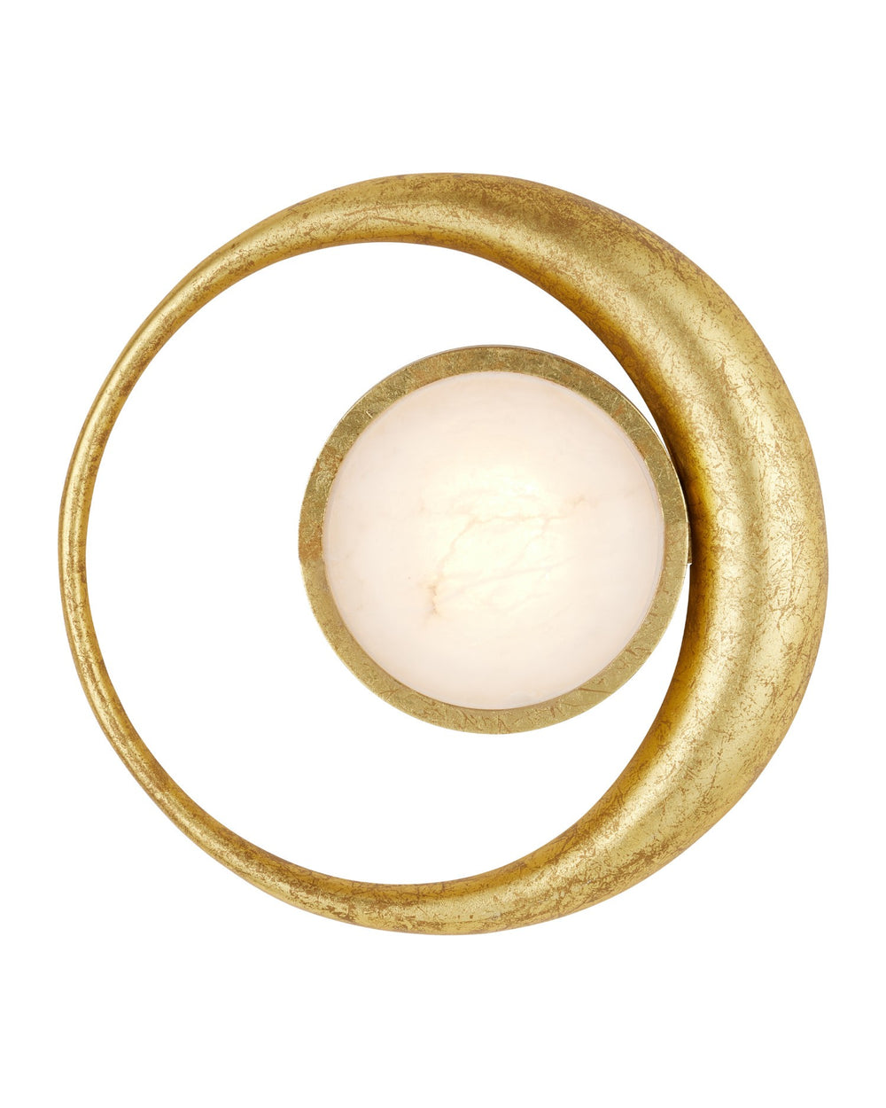 Currey and Company - LED Wall Sconce - Muluk Wall Sconce - Gold Leaf / White- Union Lighting Luminaires Decor