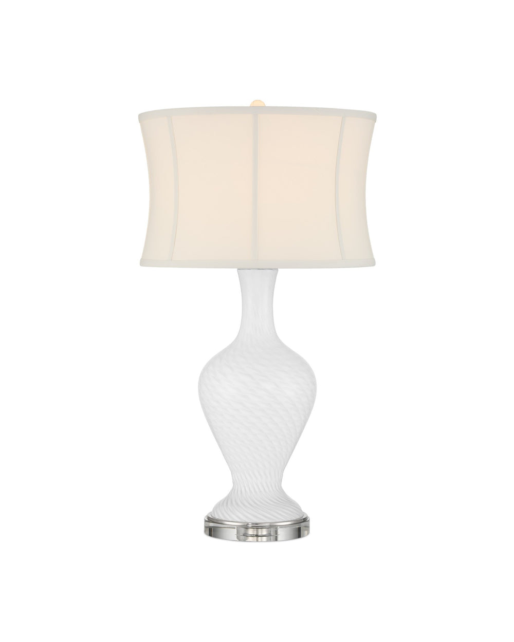 Currey and Company - One Light Table Lamp - Zeta - White/Clear- Union Lighting Luminaires Decor