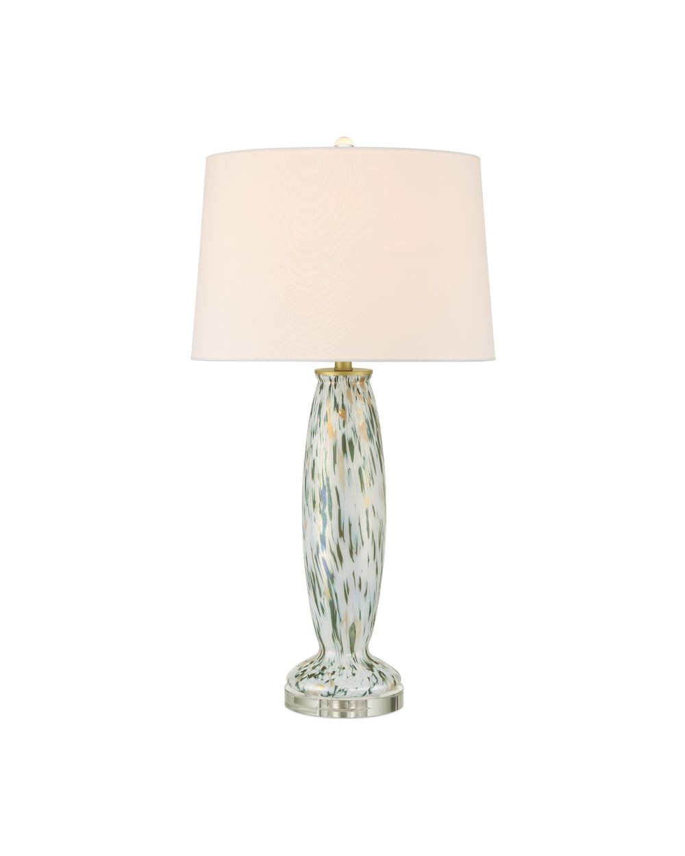 Currey and Company - One Light Table Lamp - Motte - White/Green/Pale Pink/Clear- Union Lighting Luminaires Decor