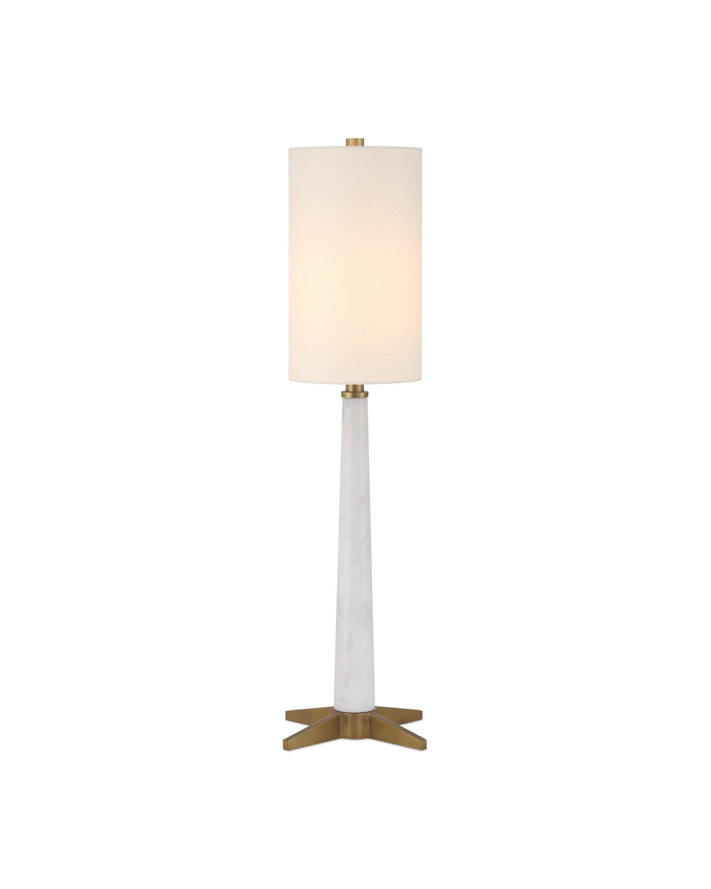 Currey and Company - One Light Table Lamp - Munroe White Table Lamp - White / Antique Brass- Union Lighting Luminaires Decor