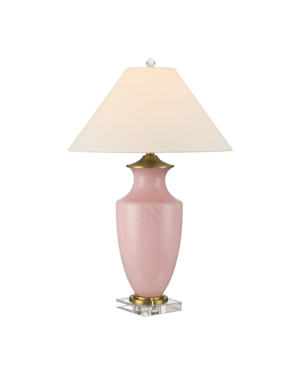 Currey and Company - One Light Table Lamp - Lucy - Pink/Clear- Union Lighting Luminaires Decor