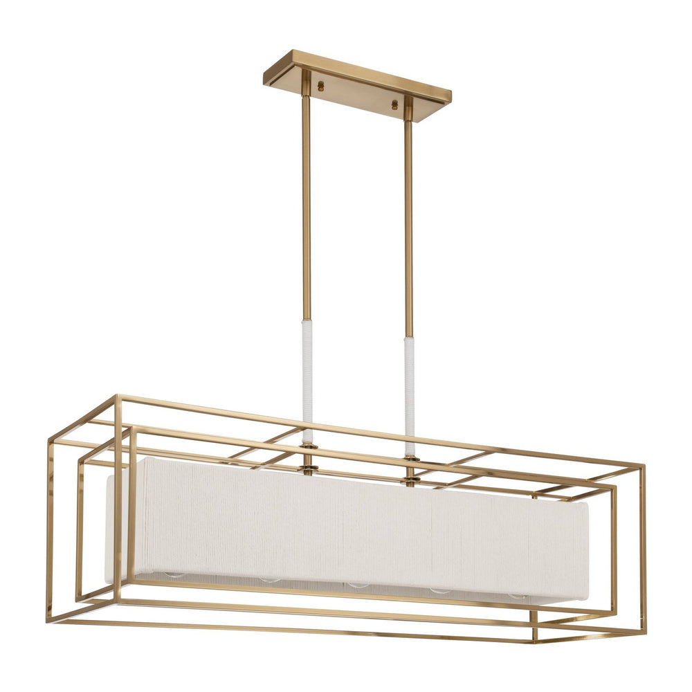Thesis Canada - Five Light Linear Chandelier - Abbey - Brass- Union Lighting Luminaires Decor