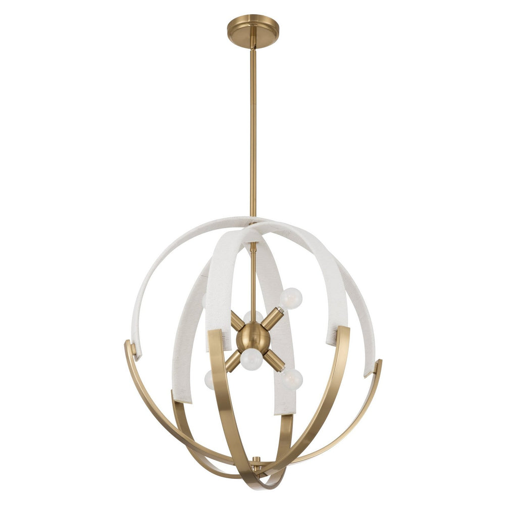 Thesis Canada - Six Light Chandelier - Abbey - Brass- Union Lighting Luminaires Decor