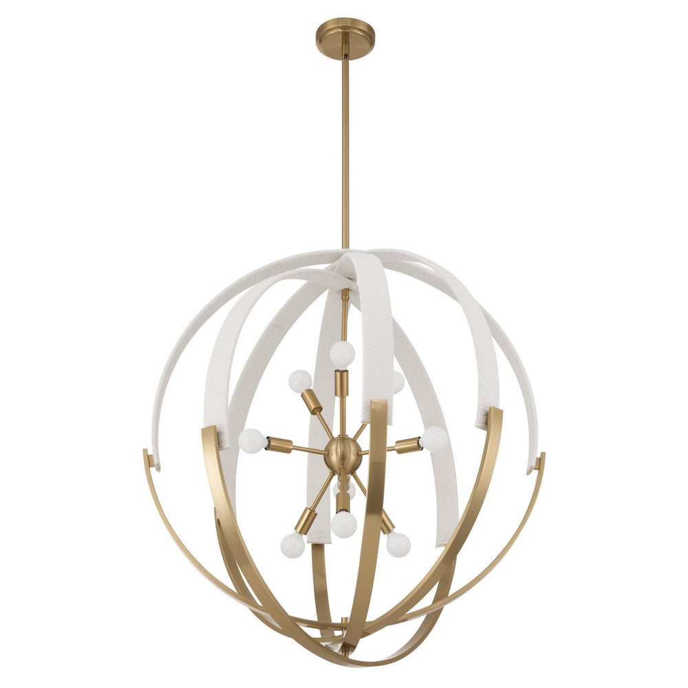 Thesis Canada - Nine Light Chandelier - Abbey - Brass- Union Lighting Luminaires Decor