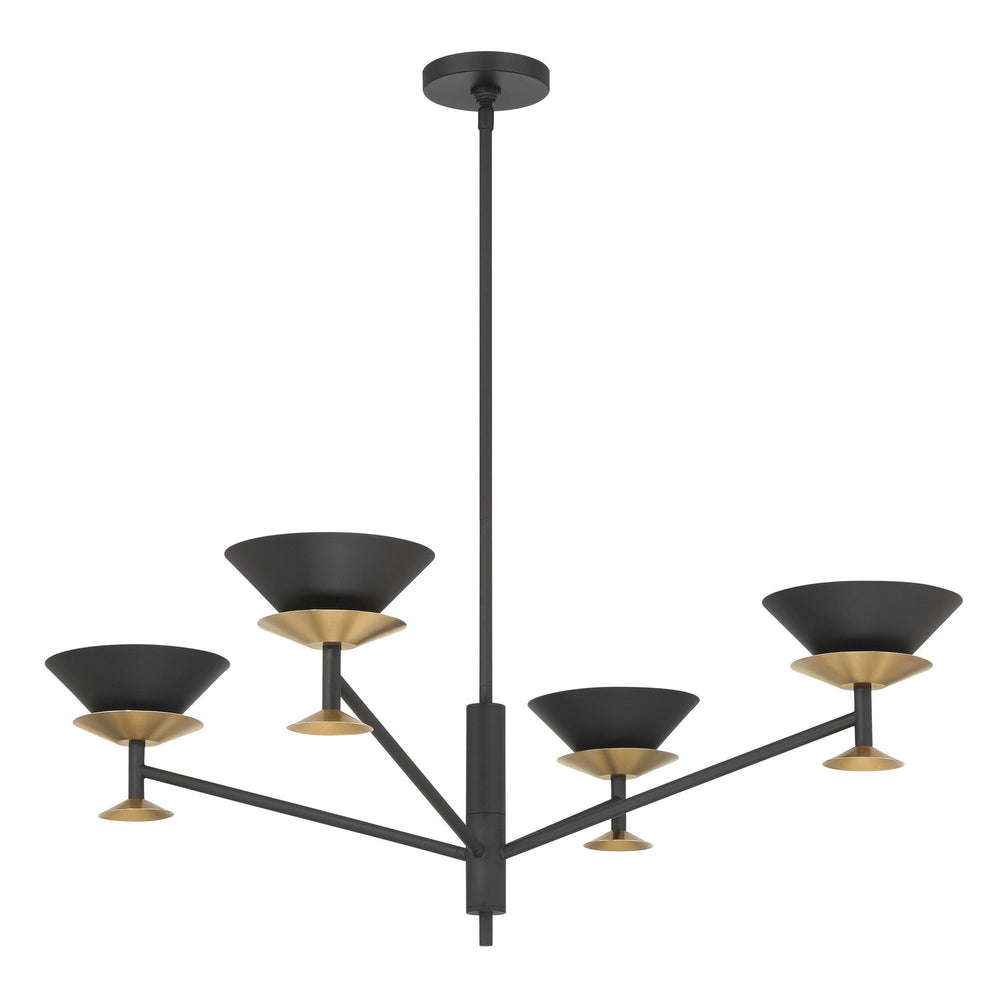Thesis Canada - LED Chandelier - Tremolo - Textured Black, Champagne Gold- Union Lighting Luminaires Decor