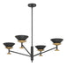 Thesis Canada - LED Chandelier - Tremolo - Textured Black, Champagne Gold- Union Lighting Luminaires Decor