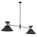 Thesis Canada - Four Light Linear Pendant - Tremolo - Textured Black, Champagne Gold- Union Lighting Luminaires Decor