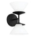 Thesis Canada - Two Light Vanity - Tremolo - Matte Black, Champagne Gold- Union Lighting Luminaires Decor