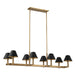 Thesis Canada - Eight Light Linear Chandelier - Mcgill - Natural Brass, Matte Black- Union Lighting Luminaires Decor