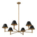 Thesis Canada - Six Light Chandelier - Mcgill - Natural Brass, Matte Black- Union Lighting Luminaires Decor