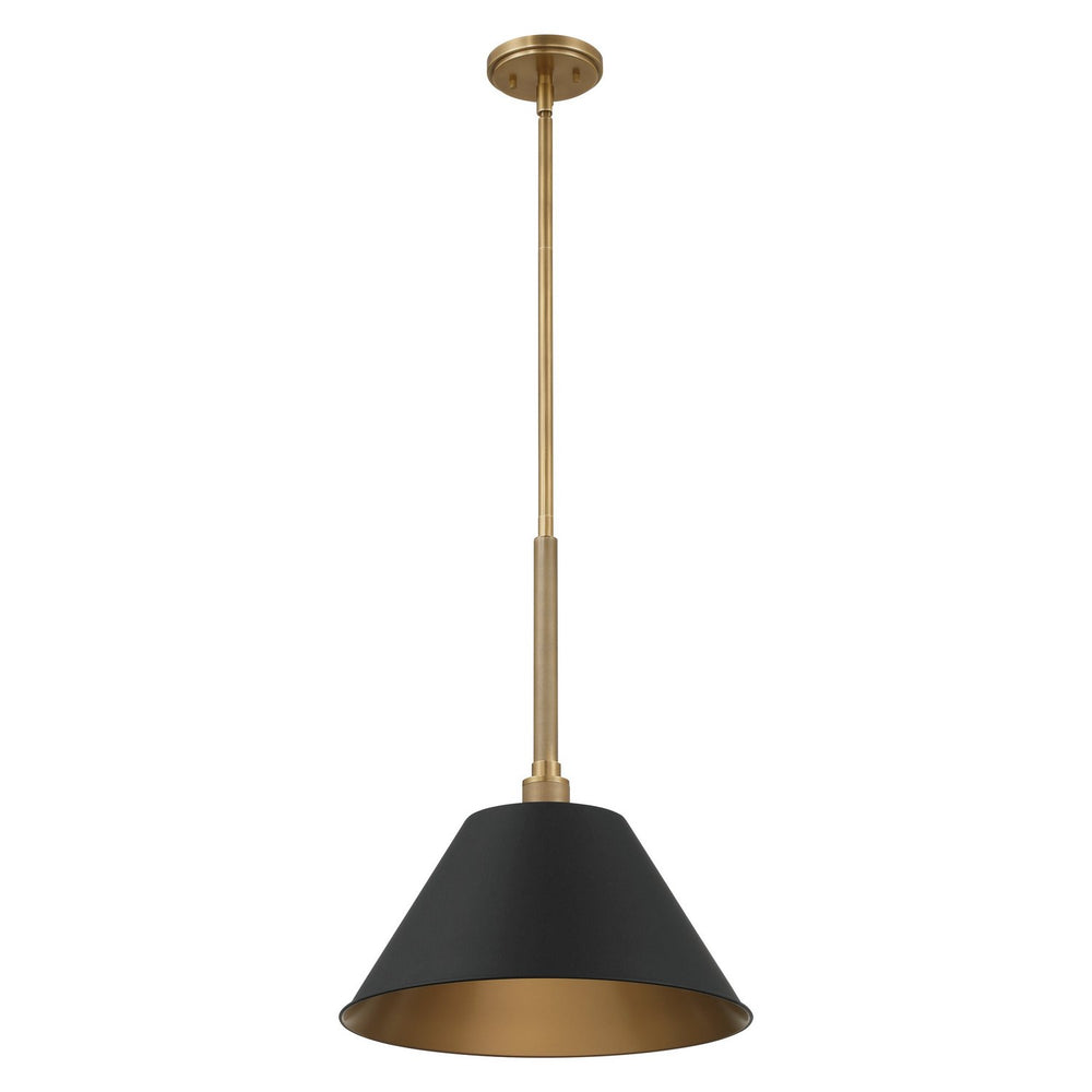 Thesis Canada - One Light Pendant - Mcgill - Natural Brass, Matte Black- Union Lighting Luminaires Decor