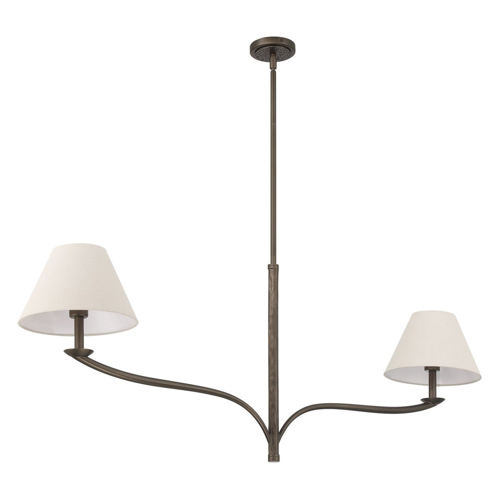 Thesis Canada - Two Light Linear Chandelier - Bethany - Forged Bronze- Union Lighting Luminaires Decor