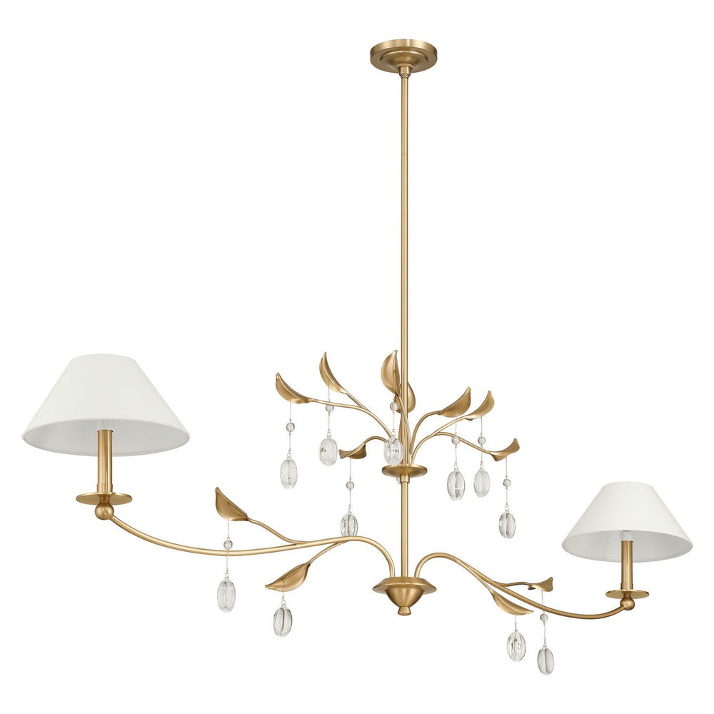Thesis Canada - Two Light Linear Chandelier - Presley - Champagne Gold, Clear- Union Lighting Luminaires Decor