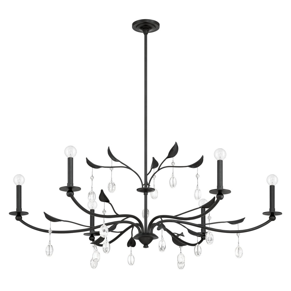 Thesis Canada - Six Light Chandelier - Presley - Textured Black, Clear- Union Lighting Luminaires Decor