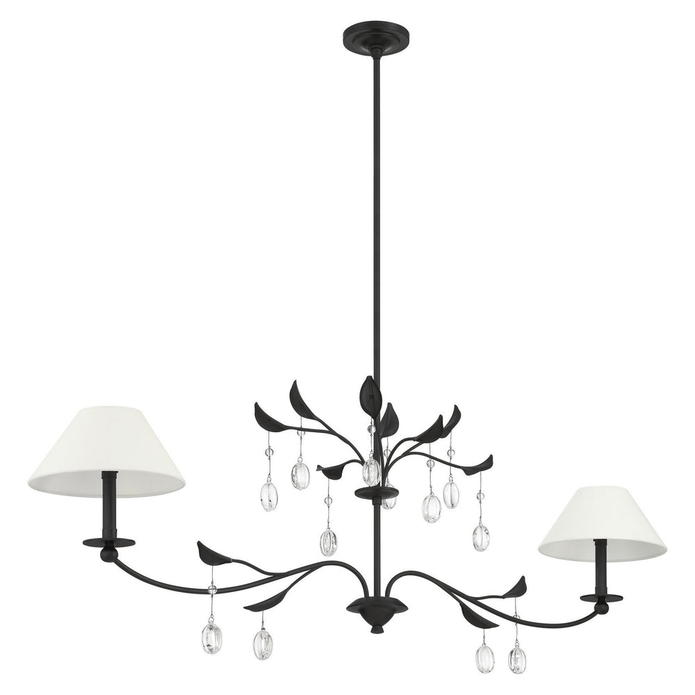 Thesis Canada - Two Light Linear Chandelier - Presley - Textured Black, Clear- Union Lighting Luminaires Decor