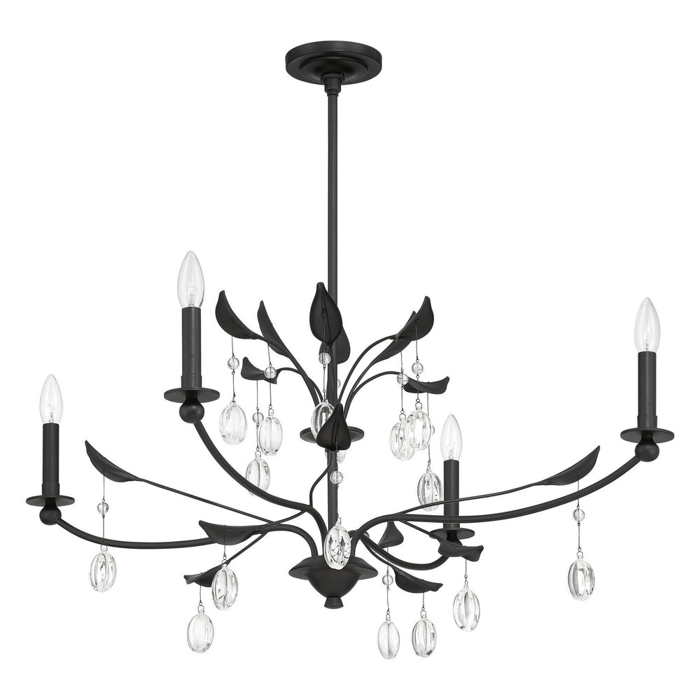 Thesis Canada - Four Light Chandelier - Presley - Textured Black, Clear- Union Lighting Luminaires Decor