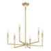 Thesis Canada - Six Light Chandelier - Montclair - Brushed Gold, White- Union Lighting Luminaires Decor