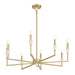 Thesis Canada - Eight Light Chandelier - Montclair - Brushed Gold, White- Union Lighting Luminaires Decor
