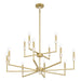 Thesis Canada - 12 Light Chandelier - Montclair - Brushed Gold, White- Union Lighting Luminaires Decor