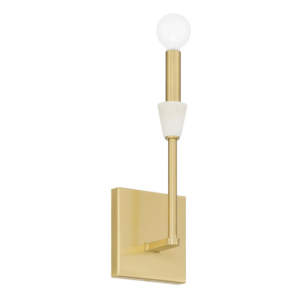Thesis Canada - One Light Wall Sconce - Montclair - Brushed Gold, White- Union Lighting Luminaires Decor