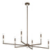 Thesis Canada - Six Light Linear Chandelier - Montclair - Forged Bronze, White- Union Lighting Luminaires Decor