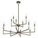Thesis Canada - 12 Light Chandelier - Montclair - Forged Bronze, White- Union Lighting Luminaires Decor