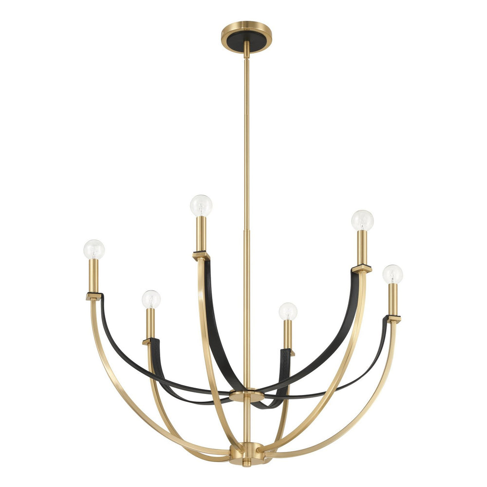 Thesis Canada - Six Light Chandelier - Sussex - Champagne Gold, Black- Union Lighting Luminaires Decor